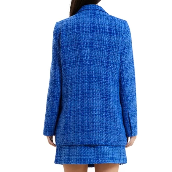🔥French Connection Azzurra Tweed Blue Blazer - Picture 6 of 11